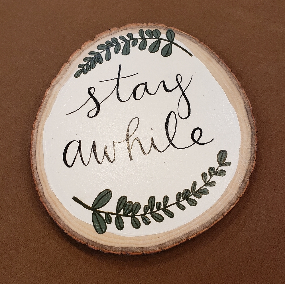 Handmade Wooden Round Plaque